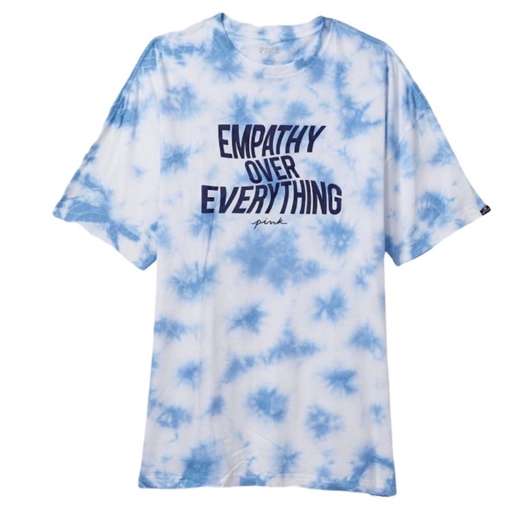 Victoria's Secret PINK One Size Fits All Blue Tie-Dye Tee